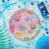 Regenbogen-Glitter-Dampfnudel-Quetschies-Geburtsta Pappteller (Party)