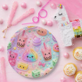 Regenbogen-Glitter-Dampfnudel-Quetschies-Geburtsta Pappteller (Party)