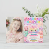 Regenbogen Glitter Dumpling Squishies Geburtstagsf Einladung (Stehend Vorderseite)