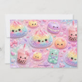 Regenbogen Glitter Dumpling Squishies Geburtstagsf Einladung (Rückseite)
