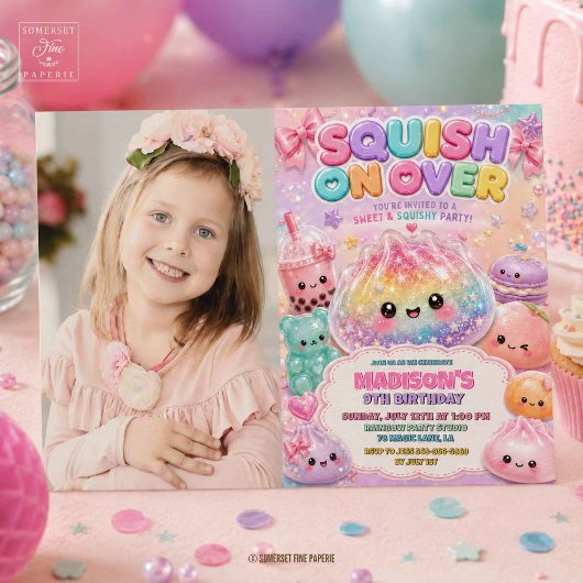 Regenbogen Glitter Dumpling Squishies Geburtstagsf Einladung