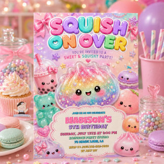 Regenbogen Glitter Dumpling Squishies Geburtstagsf Einladung