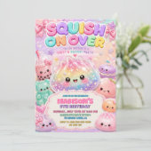 Regenbogen Glitter Dumpling Squishies Geburtstagsf Einladung (Stehend Vorderseite)