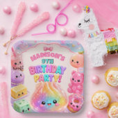 Regenbogen Glitter Dumpling Squishies Geburtstagsf Pappteller (Party)