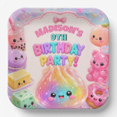 Regenbogen Glitter Dumpling Squishies Geburtstagsf Pappteller (Vorderseite)