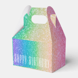 Regenbogen Glitter Funkel Hübsche Geburtstagsfeier Geschenkschachtel