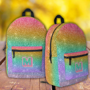 Regenbogen Glitter Funkeln modernes Mädchen Rucksa Bedruckter Rucksack