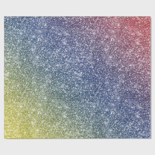 Regenbogen Glitter Geschenkpapier (Flach)