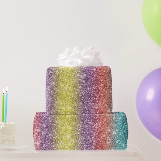 Regenbogen Glitter Geschenkpapier (Partygeschenke)
