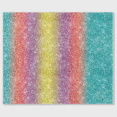Regenbogen Glitter Geschenkpapier (Flach)