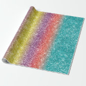 Regenbogen Glitter Geschenkpapier (Ungerollt)