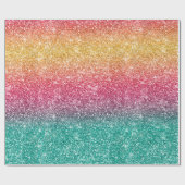 Regenbogen Glitter Geschenkpapier (Flach)
