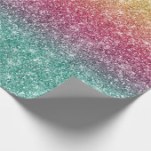 Regenbogen Glitter Geschenkpapier (Ecke)