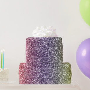 Regenbogen Glitter Geschenkpapier