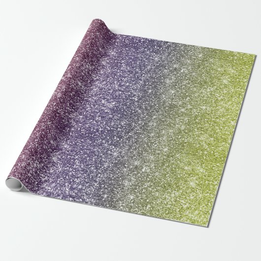 Regenbogen Glitter  Geschenkpapier (Ungerollt)
