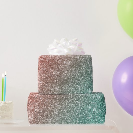Regenbogen Glitter Geschenkpapier (Partygeschenke)
