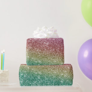 Regenbogen Glitter Geschenkpapier