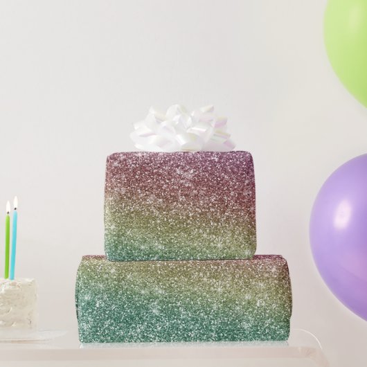 Regenbogen Glitter Geschenkpapier (Partygeschenke)