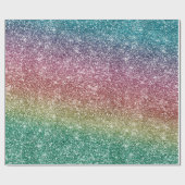 Regenbogen Glitter Geschenkpapier (Flach)