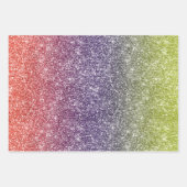 Regenbogen Glitter  Geschenkpapier Set (Vorderseite 3)