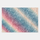Regenbogen Glitter  Geschenkpapier Set (Vorderseite)