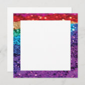 Regenbogen-Glitter-Hintergrundquadrat laden Einladung (Vorne/Hinten)
