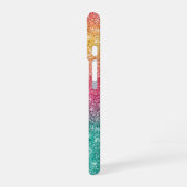 Regenbogen Glitter iPhone 16 Hülle (Linke Seite)