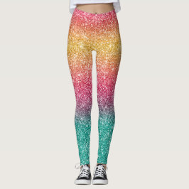 Regenbogen Glitter Leggings