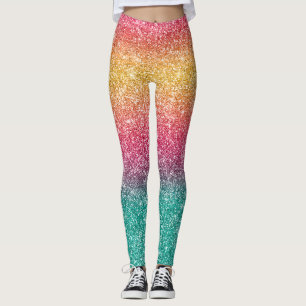 Regenbogen Glitter Leggings