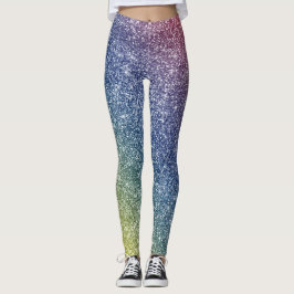 Regenbogen Glitter Leggings