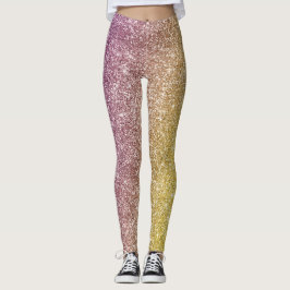 Regenbogen Glitter Leggings