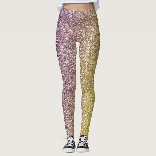 Regenbogen Glitter Leggings (Vorderseite)