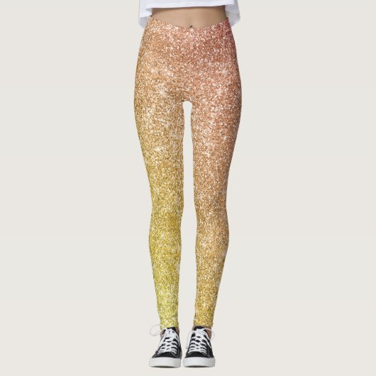 Regenbogen Glitter Leggings (Vorderseite)