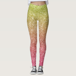 Regenbogen Glitter Leggings