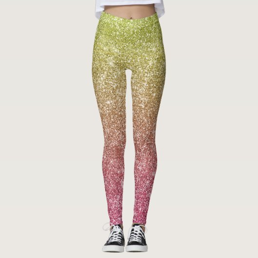 Regenbogen Glitter Leggings (Vorderseite)