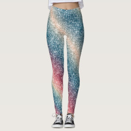 Regenbogen Glitter Leggings