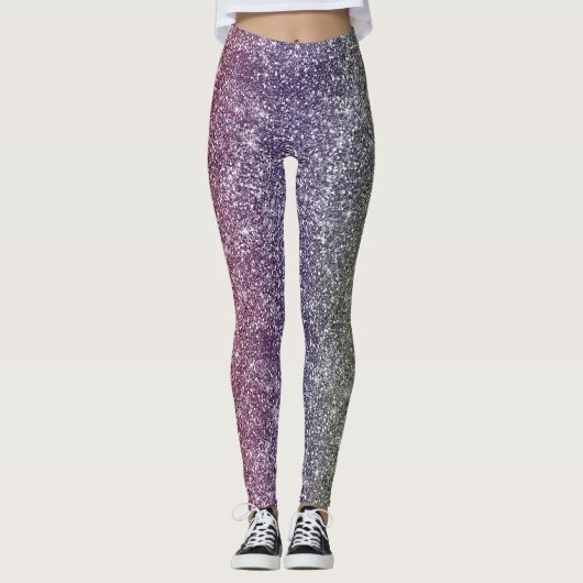 Regenbogen Glitter Leggings (Vorderseite)