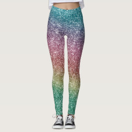 Regenbogen Glitter Leggings