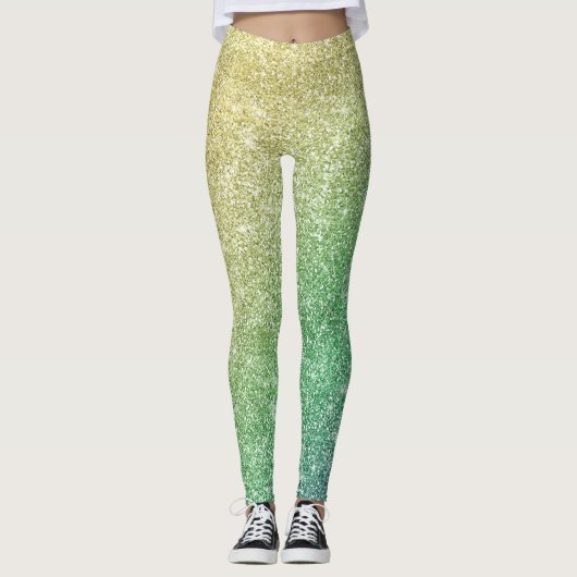 Regenbogen Glitter  Leggings (Vorderseite)