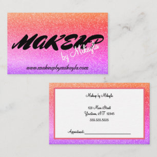 Regenbogen Glitter-Make-up-Stil Haar Visitenkarte