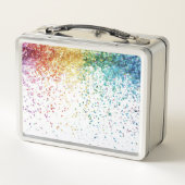 Regenbogen Glitter Metall Brotdose (Rückseite)