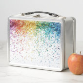 Regenbogen Glitter Metall Brotdose (Beispiel)