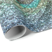 Regenbogen-Glitter-Pfaufedern Geschenkpapier (Rolleneckpunkt)