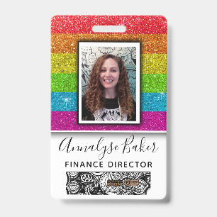 Regenbogen-Glitter Professional CNA Krankenpfleger Ausweis