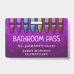 Regenbogen-Glitter-Stifte Lehrer-Badezimmer-Hall-P Ausweis
