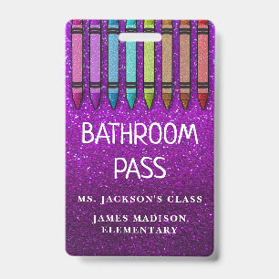 Regenbogen-Glitter-Stifte Lehrer-Badezimmer-Hall-P Ausweis