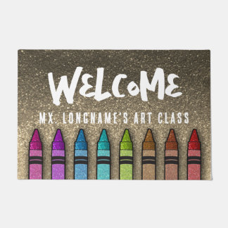 Regenbogen Glitter-Stifte Lehrer Klassenzimmer Sch Fußmatte