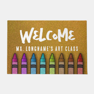 Regenbogen Glitter-Stifte Lehrer Klassenzimmer Sch Fußmatte