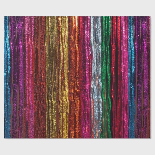 Regenbogen Glitter Tinsel Strähnen PartyVerpackung Geschenkpapier (Flach)