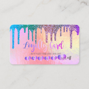 Regenbogen Glitter Tröpfchen Holografisch Trendy H Treuekarte